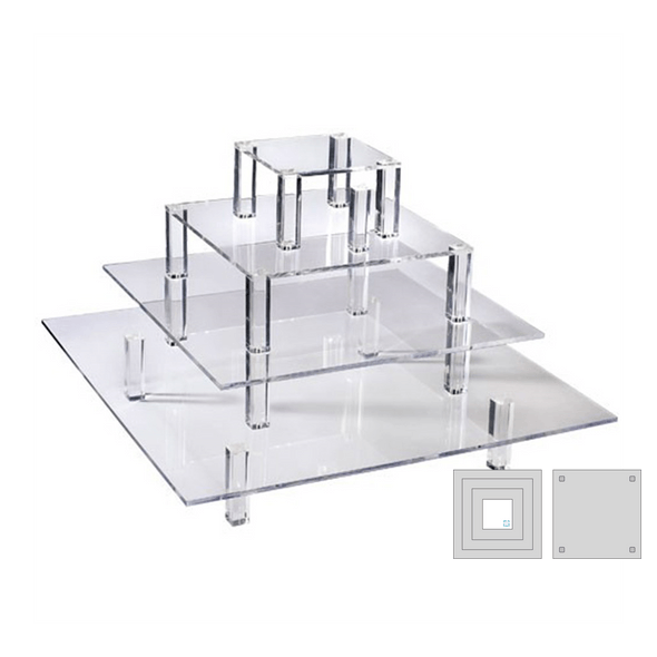 Présentoir Alimentaire avec 4 Niveaux Acrylique Transparent